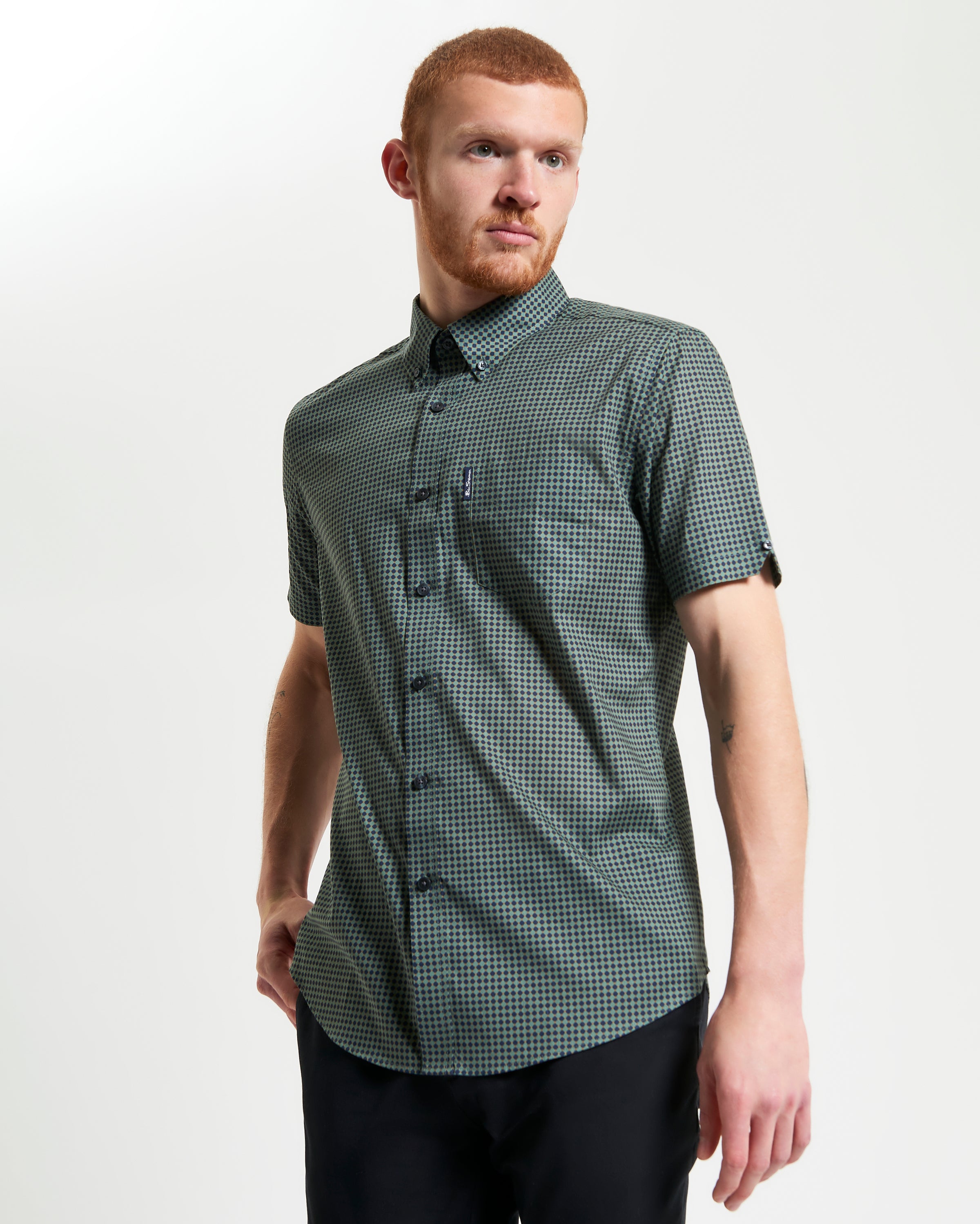 Geo Print shirt – modern twist on classic tailoring – regular fit – organic cotton – button-down collar