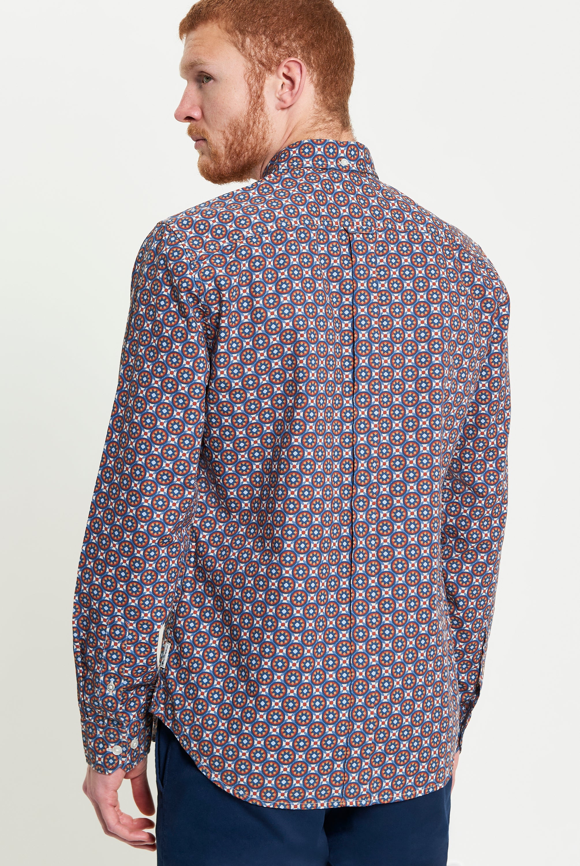 Block Foulard Print long-sleeve shirt from Ben Sherman, featuring an intricate pattern and a modern cut.