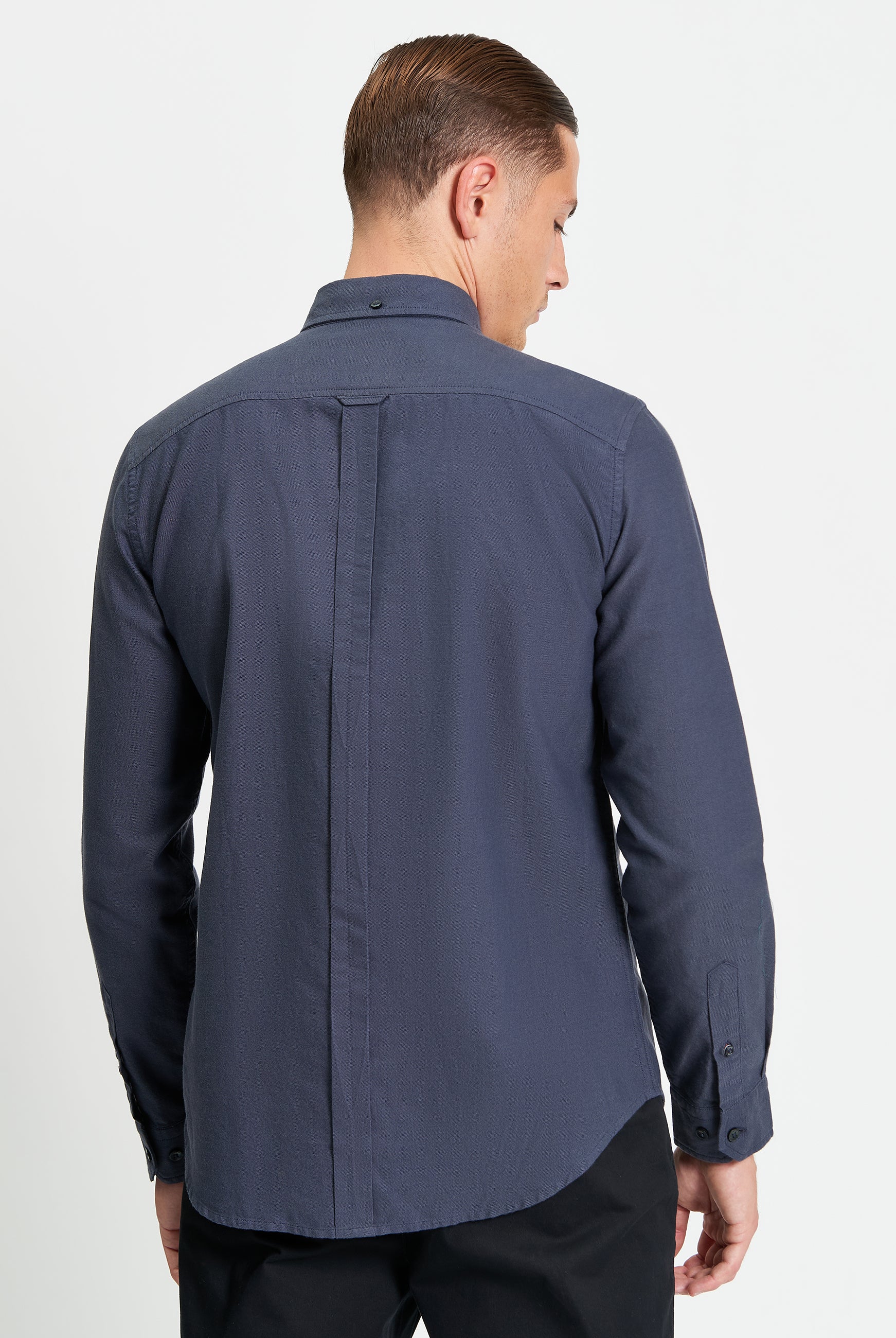 Signature Oxford Long Sleeve Shirt - Slate - Back View