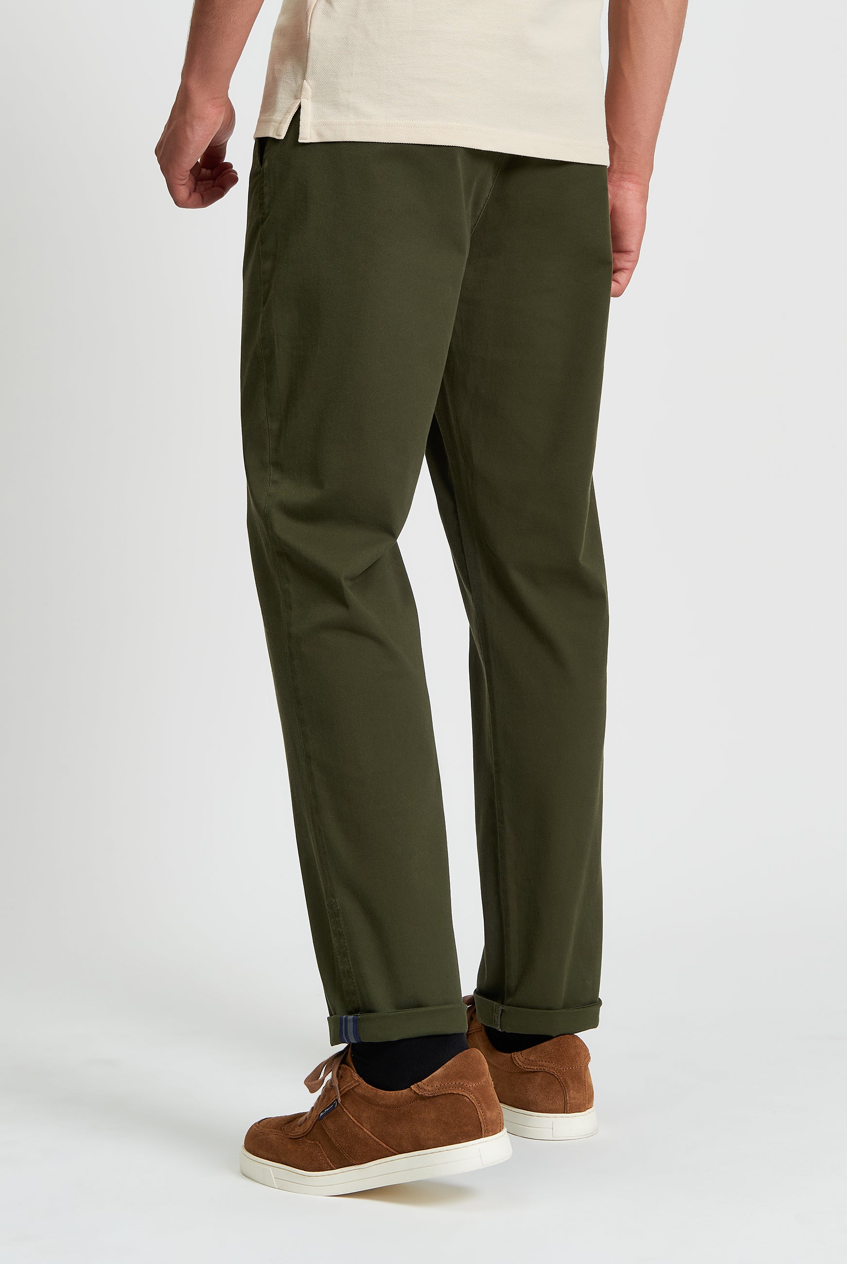 Signature Slim Stretch Chino - Khaki - Back View
