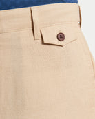 Linen Cotton Trouser – Close-up of the pocket detail and fabric texture.
