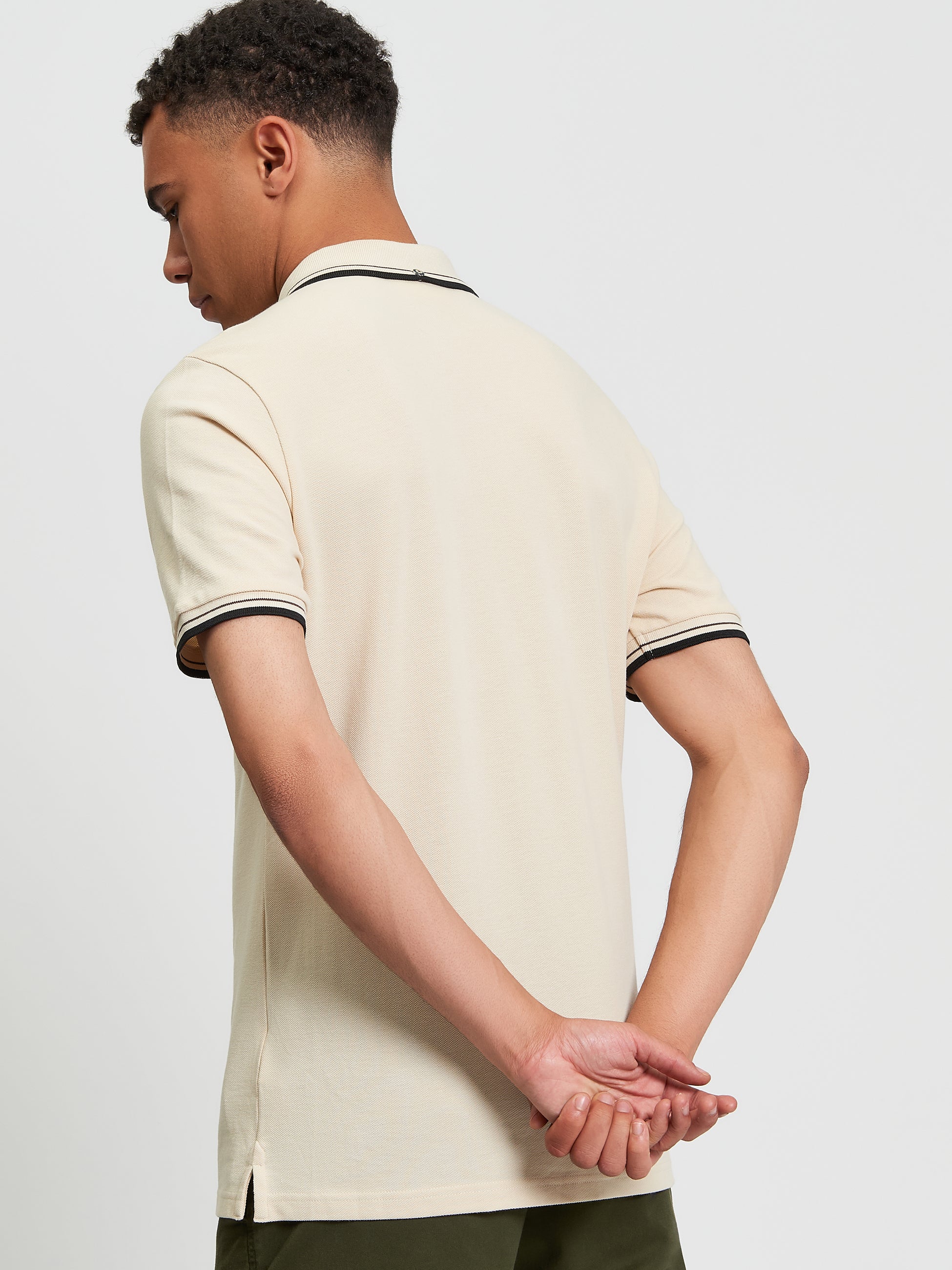Signature Pique Polo - Fog - Back View