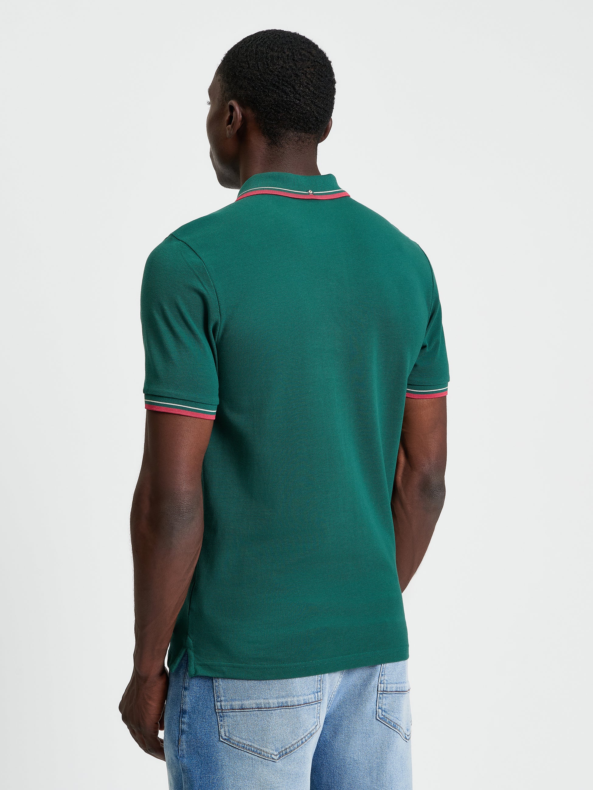 Signature Pique Polo - Dark Green - Back