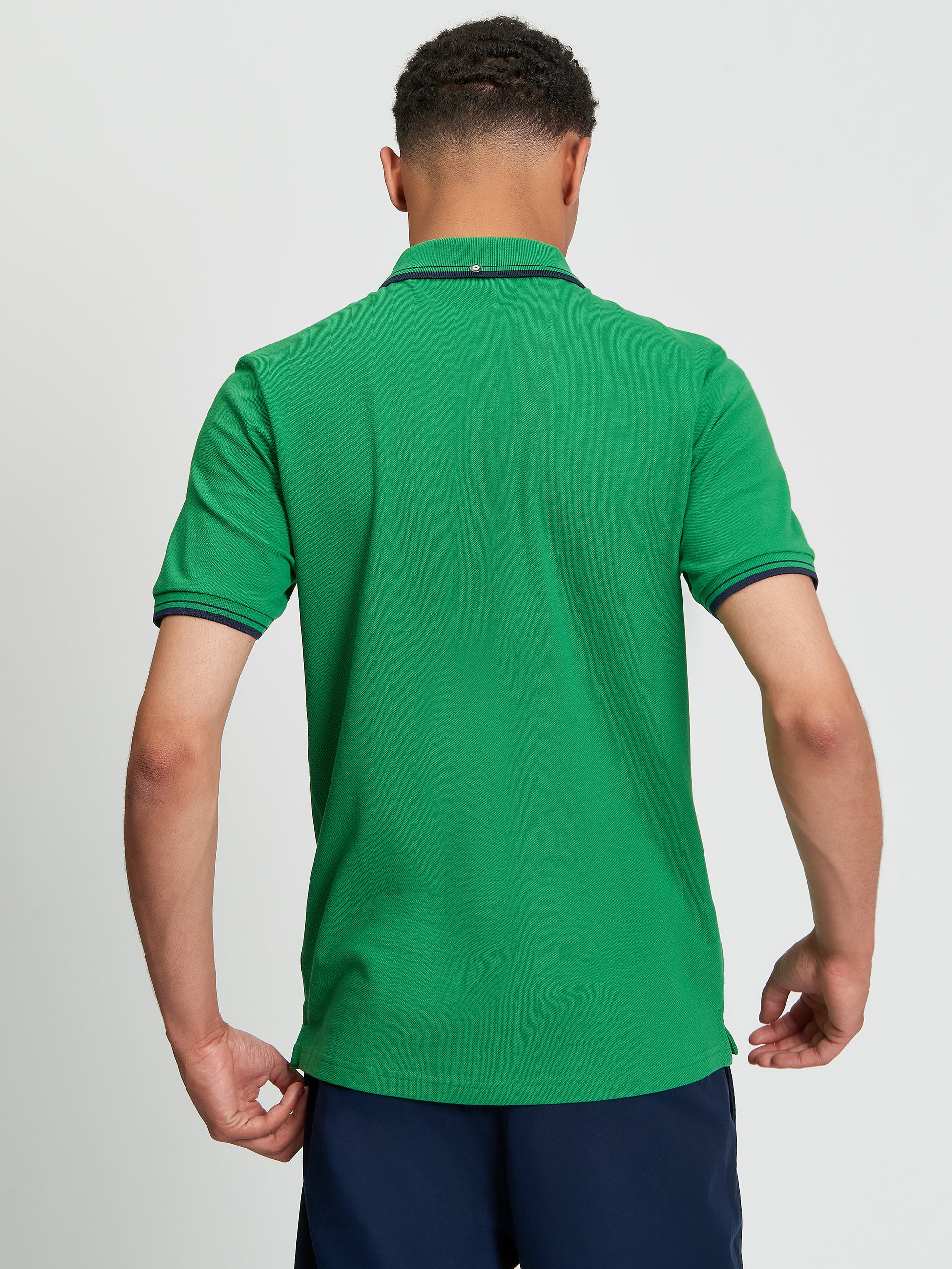 Signature Pique Polo - Hunter Green - Back View