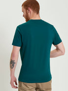 Signature Tee – back view in teal color