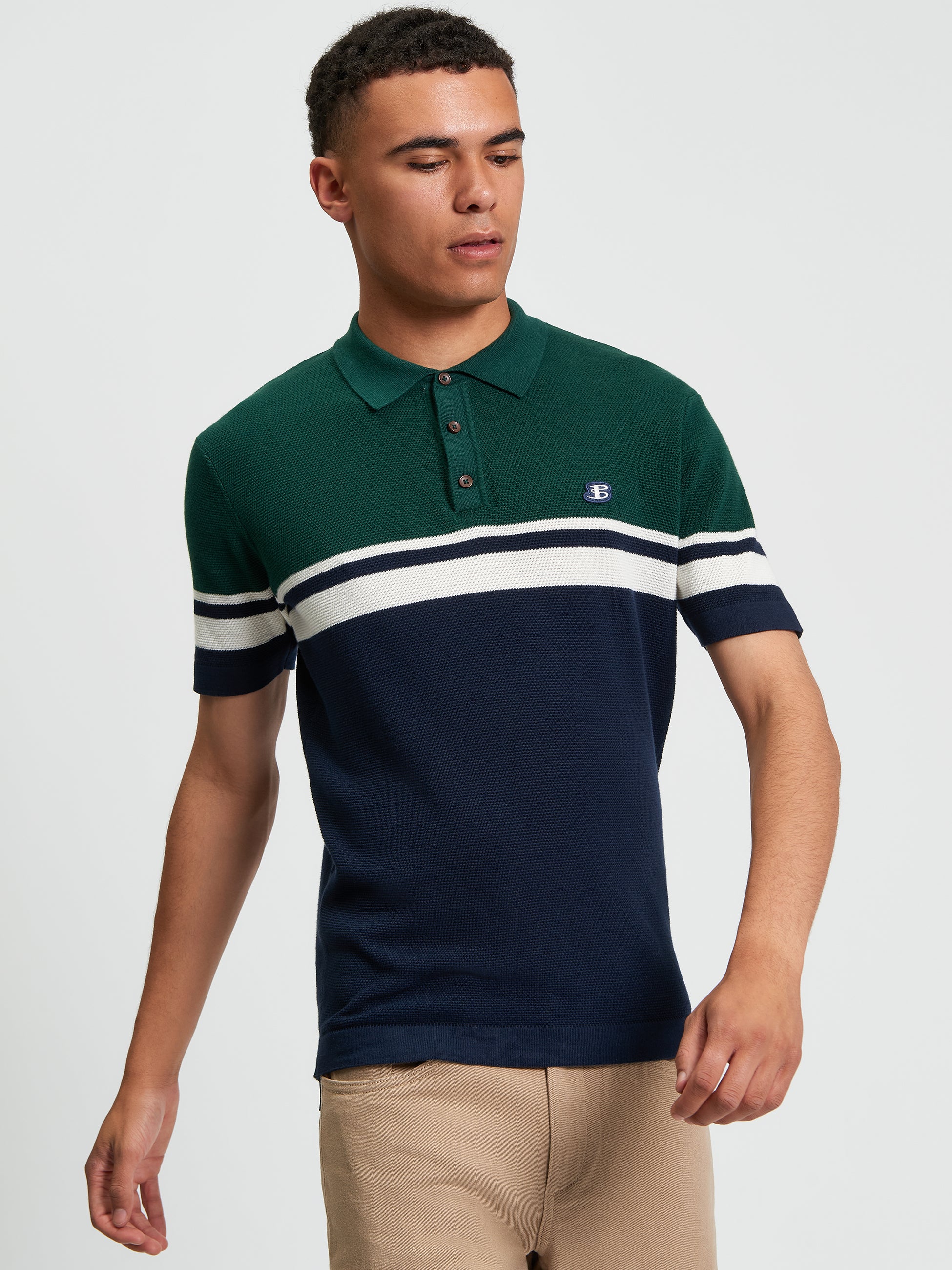 Sport Block Polo - Dark Navy - Front