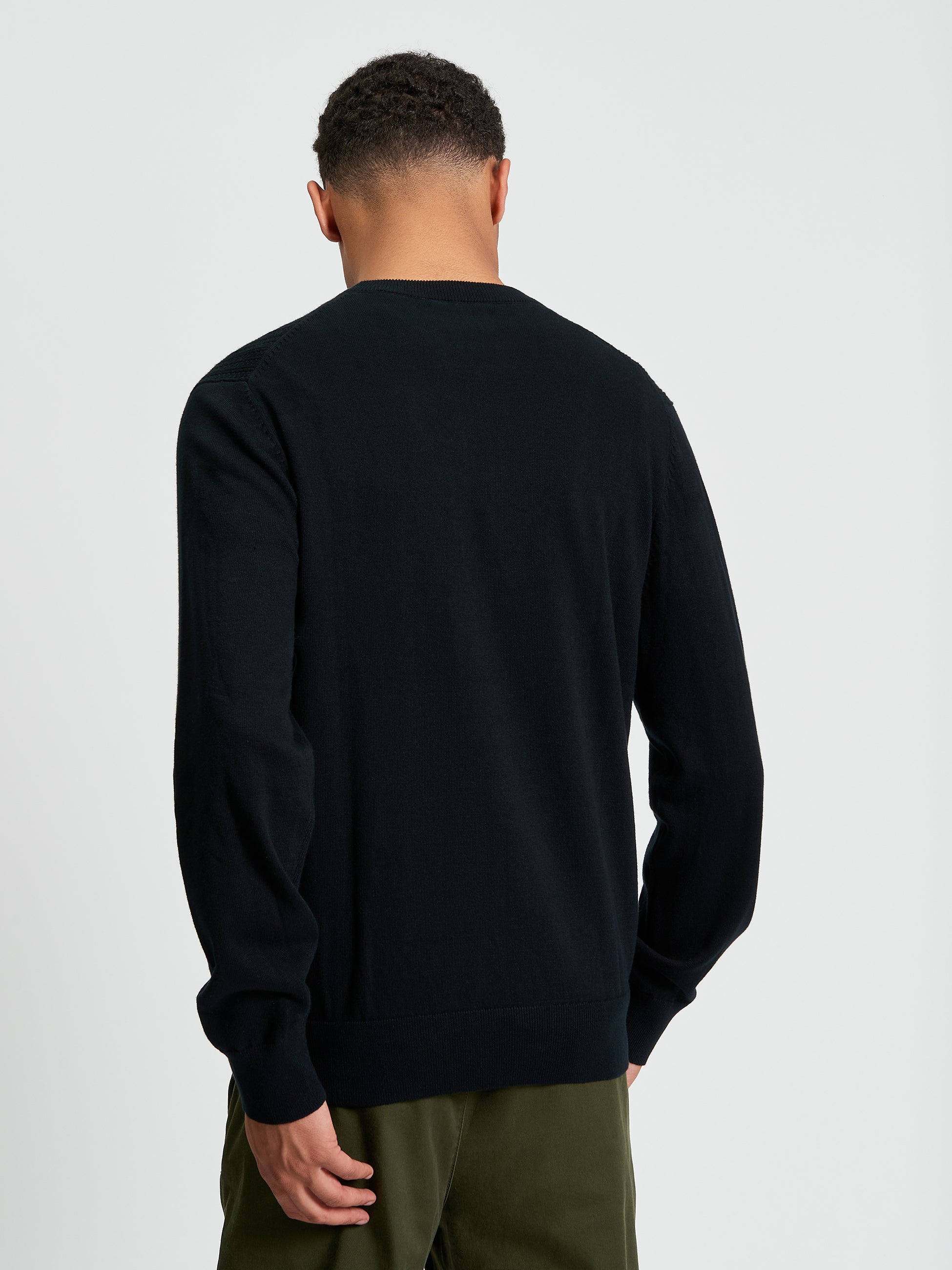 Textured Front Crew Neck Sweater