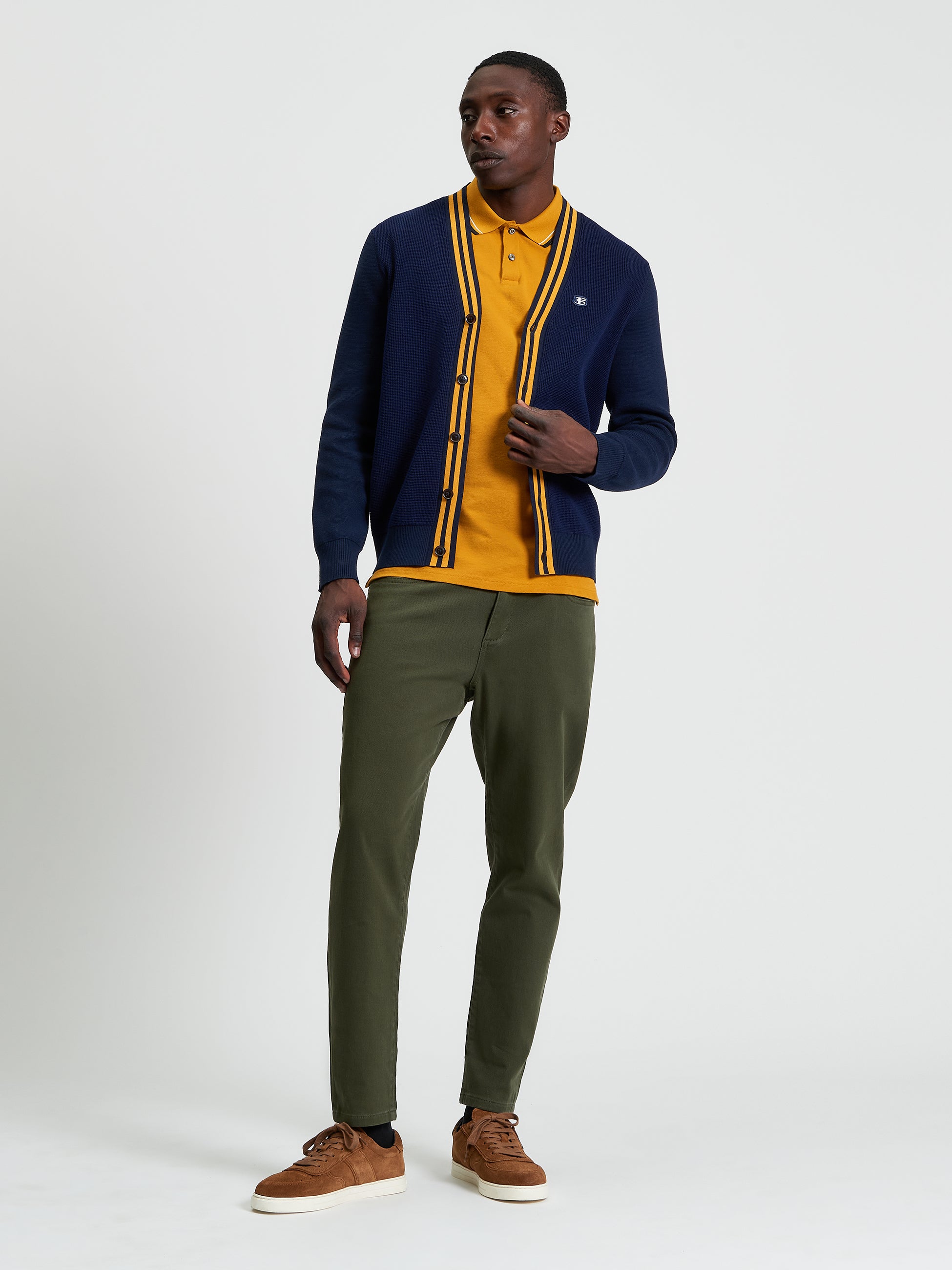 Navy Knitted Cardigan Button Up