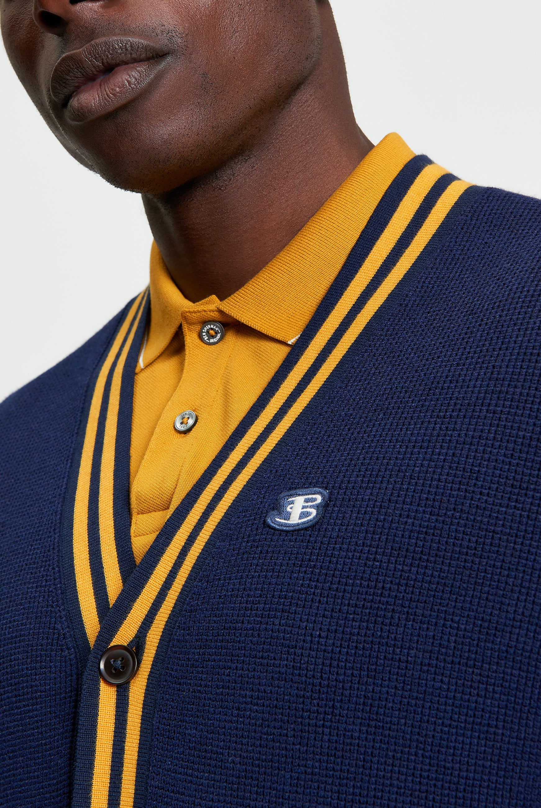 Navy Knitted Cardigan Button Up