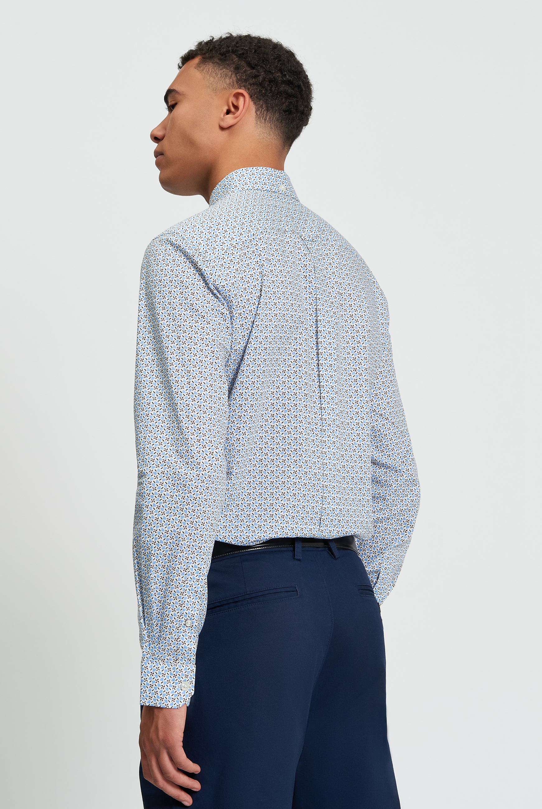 Split Geo Print - Pale Blue - Back