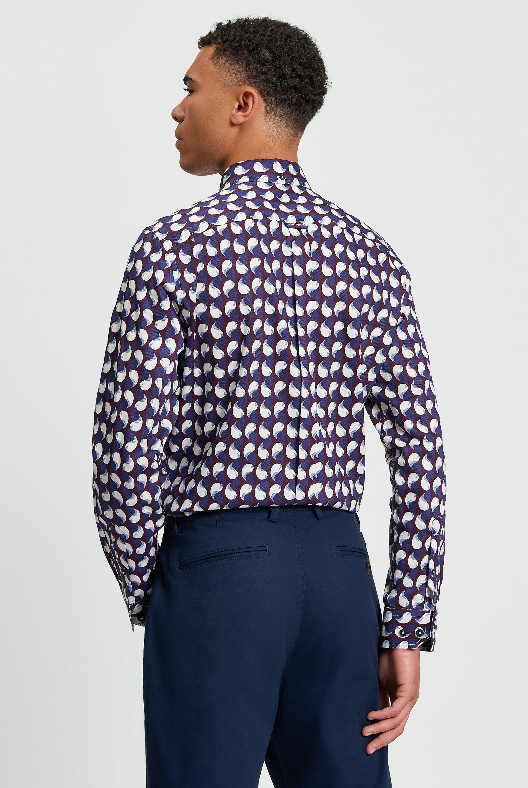Paisley Geo Print - Dark Wine - Back