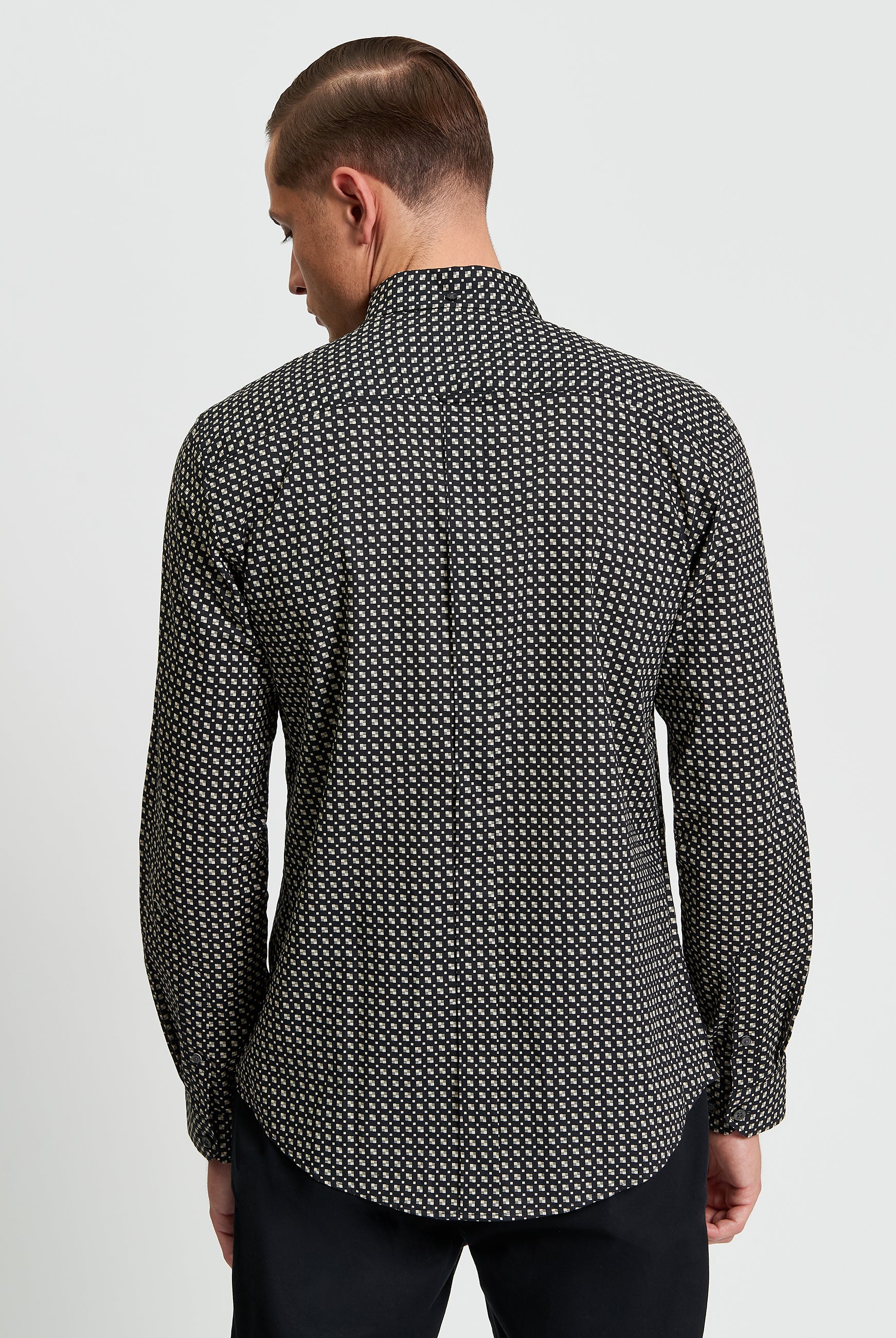 Mono Block Print Shirt - Black - Back