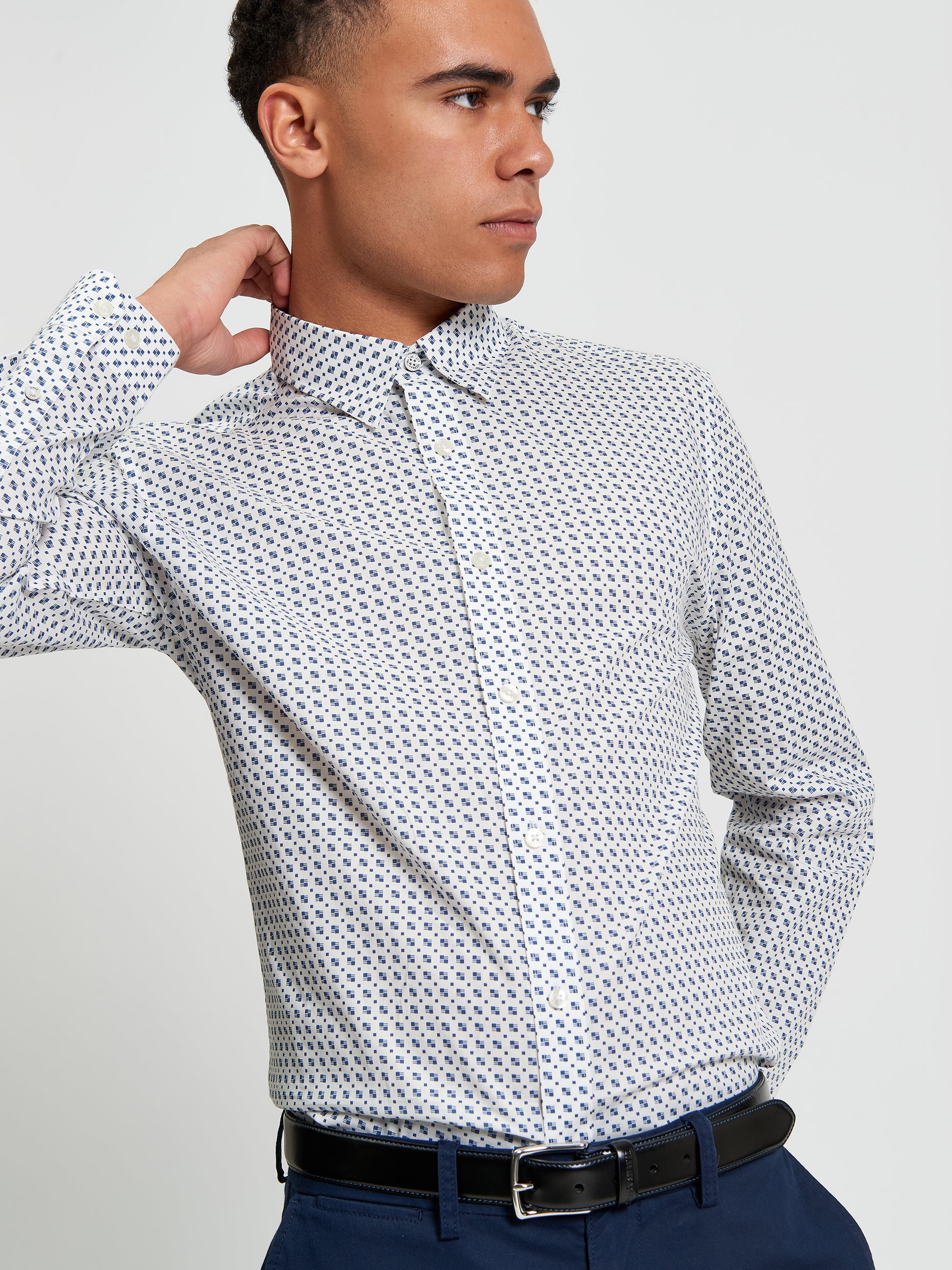 Printed Short Sleeve Shirt White