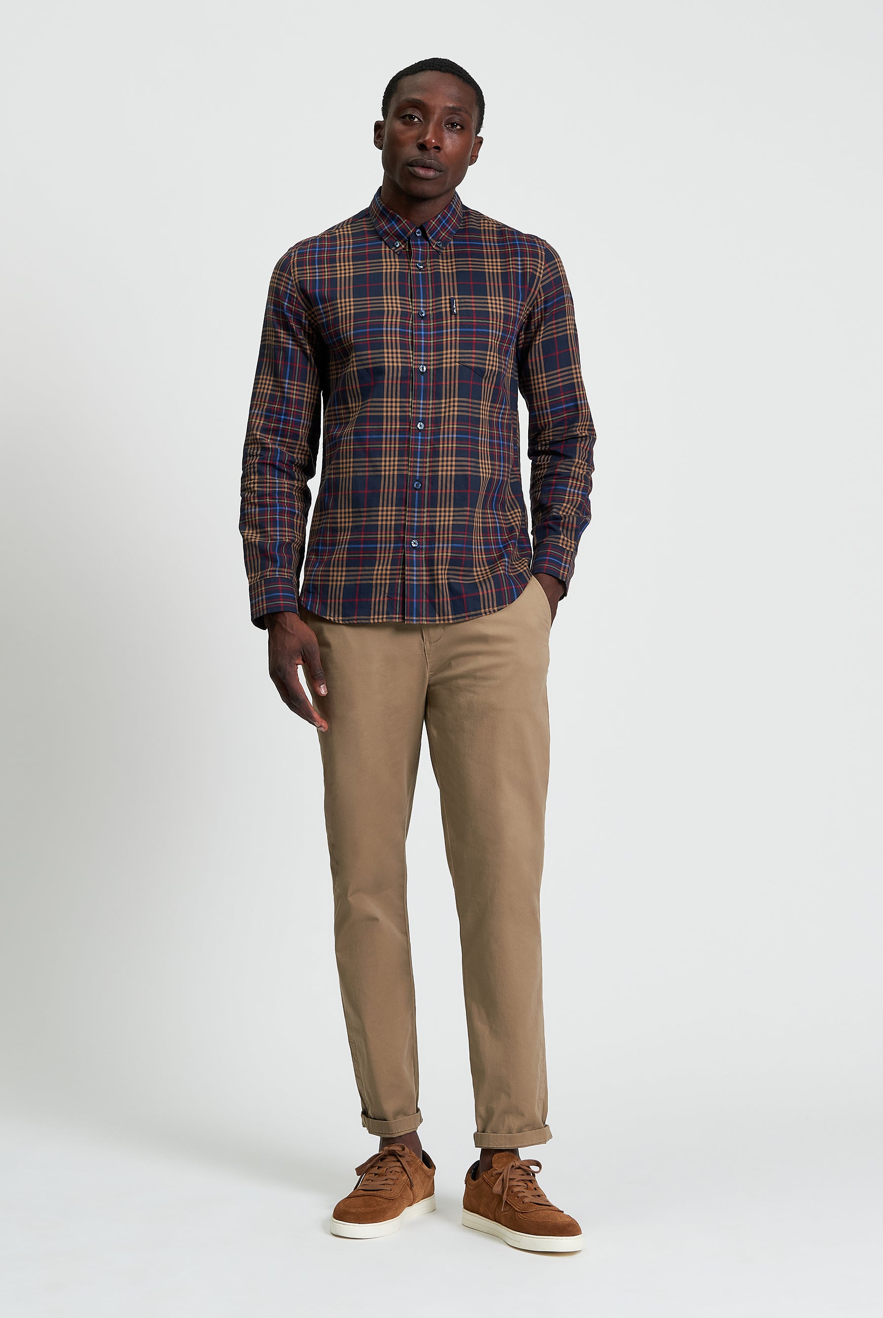 Multi Check - Dark Navy - Full Length