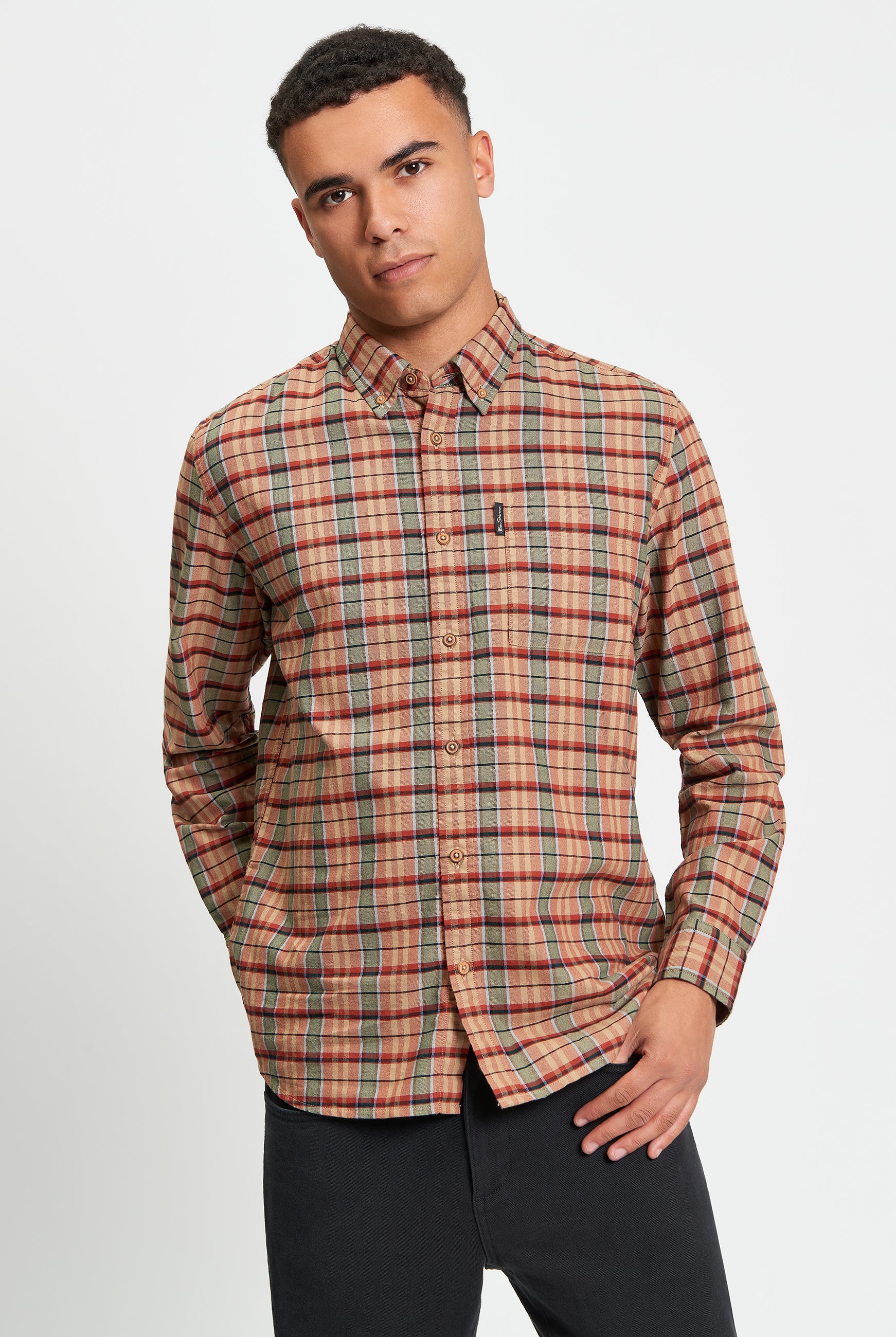 Multicolour Oxford Check - Burnt Orange - Front