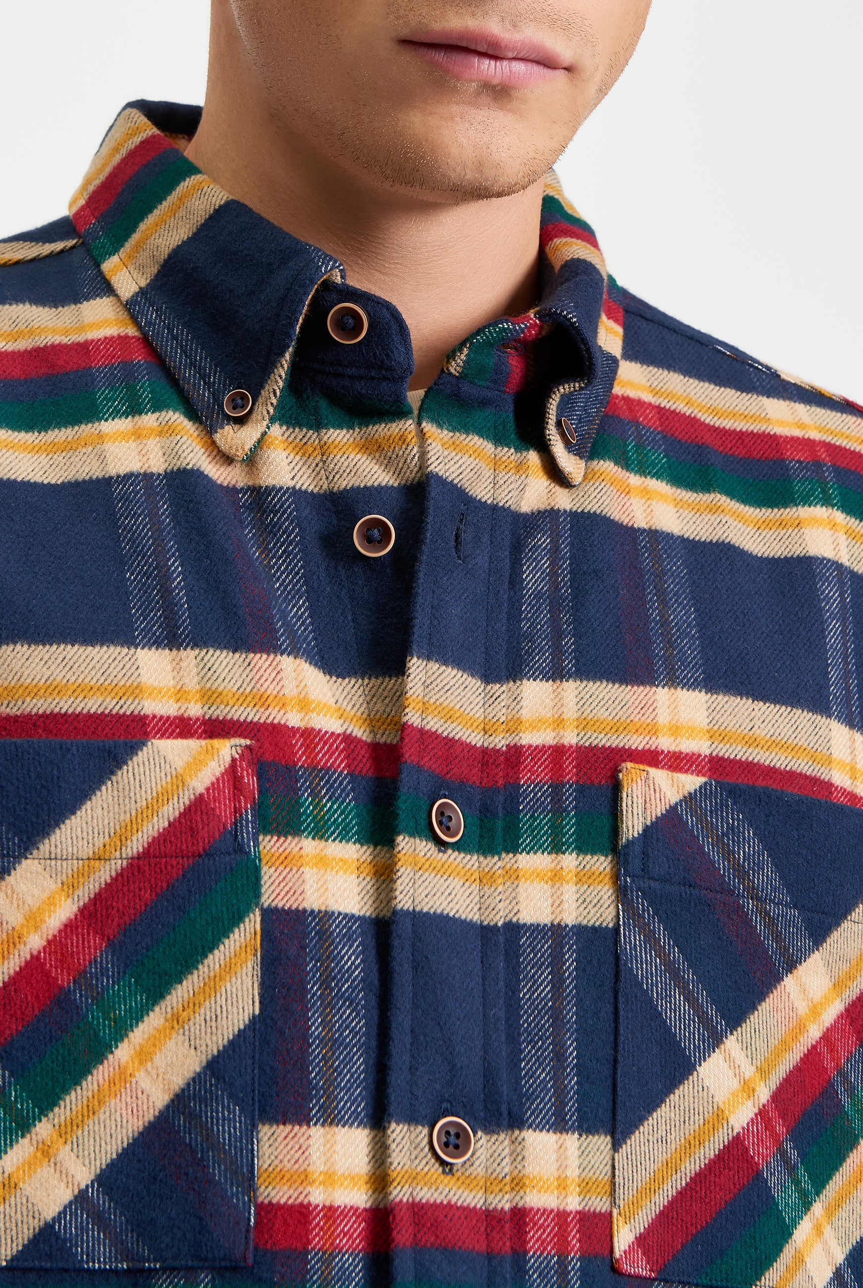 Brushed Check Shirt Flannel Dark Navy