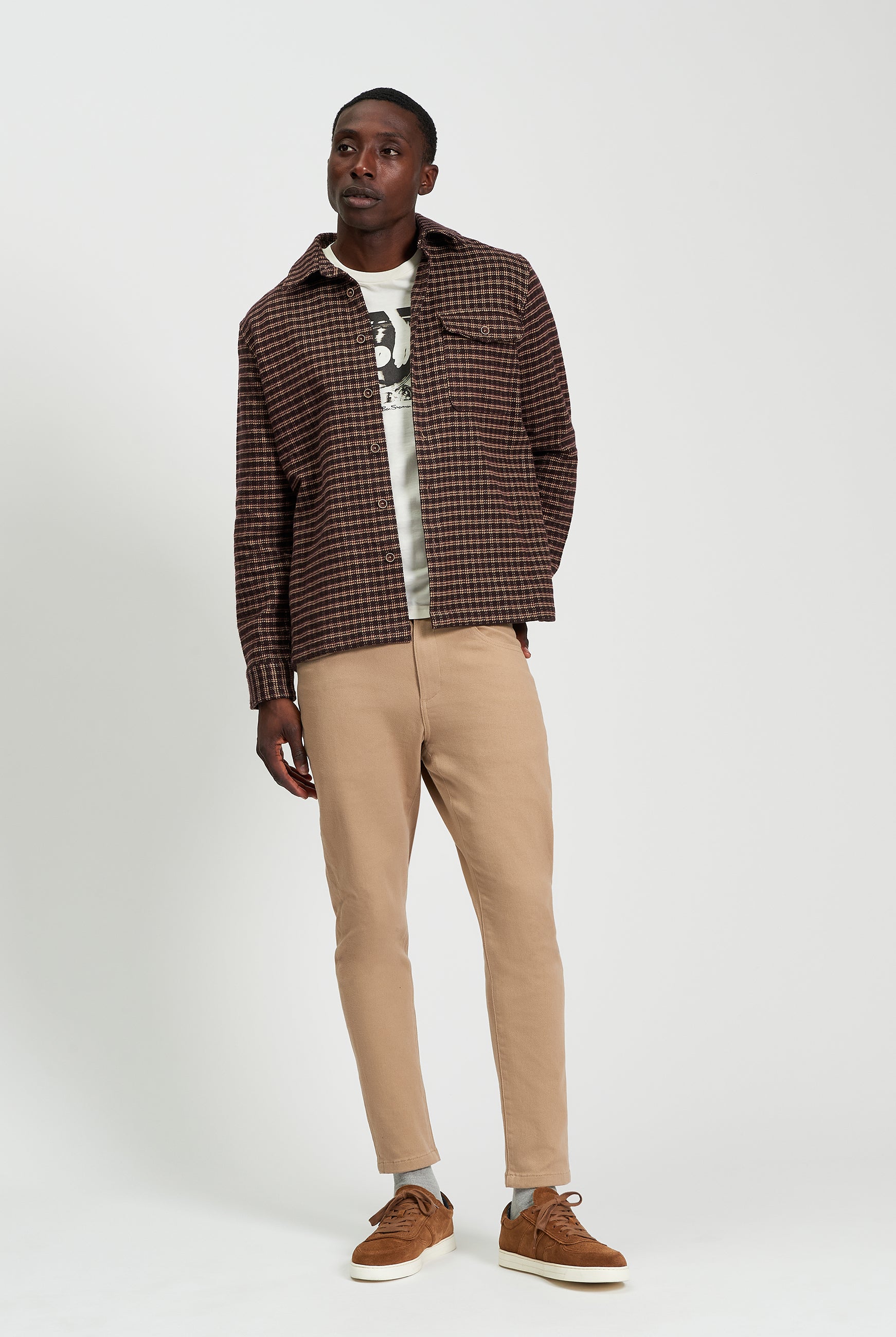 Puppytooth Overshirt - Bark - Full Length