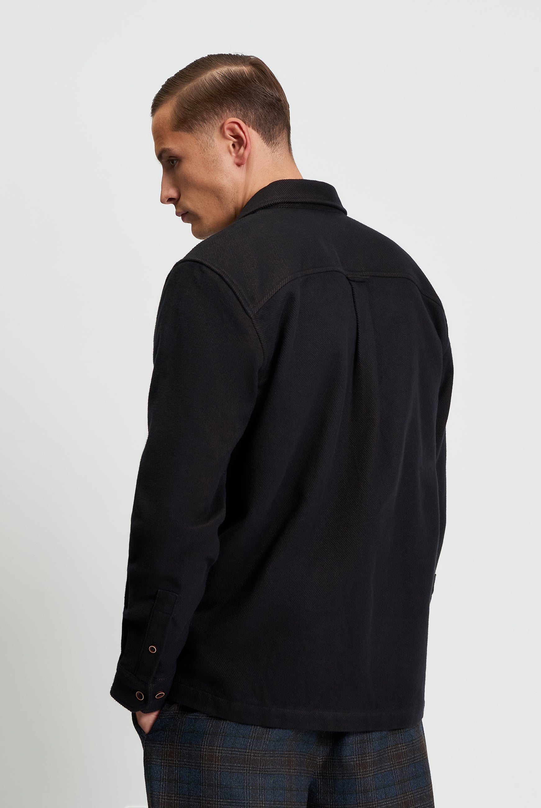 Brushed Overshirt - Bark - Back