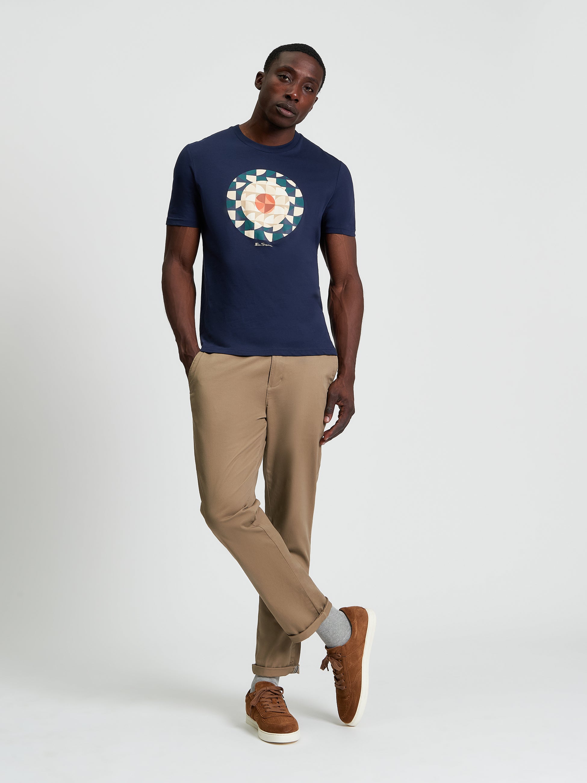Geo Target Graphic T-Shirt Dark Navy