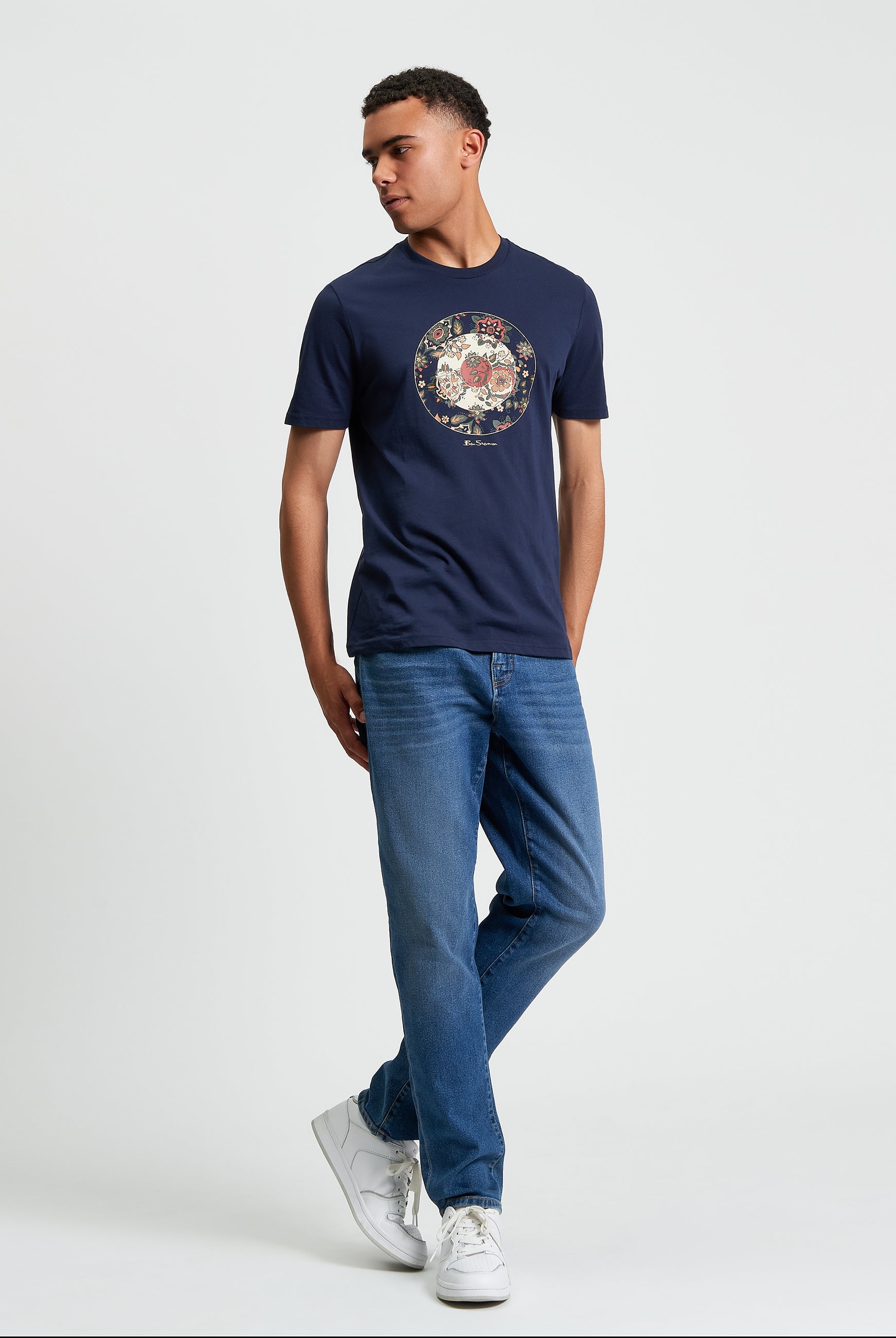 Floral Target - Dark Navy - Full Length View