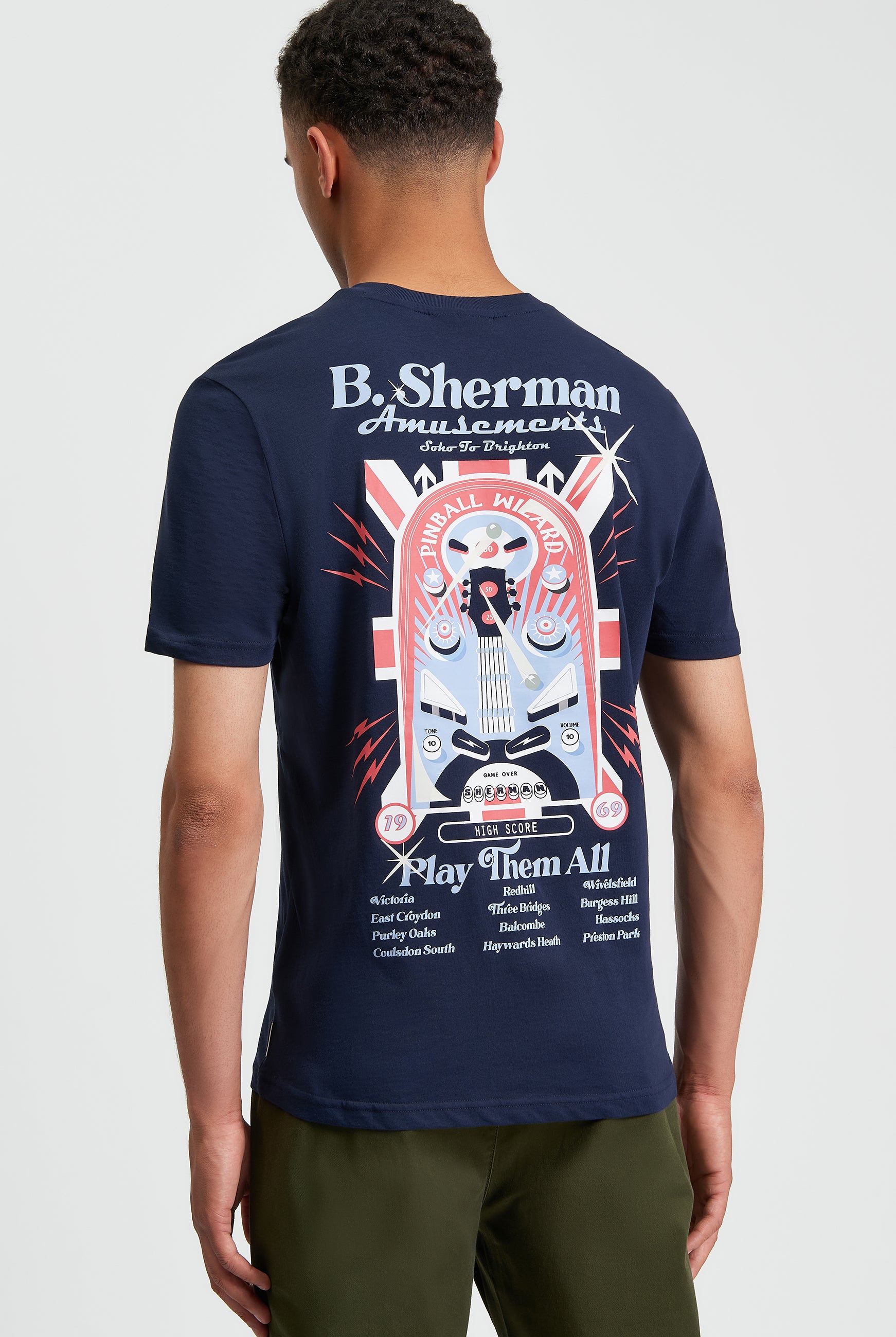 Pinball Tour Tee - Dark Navy - Back View