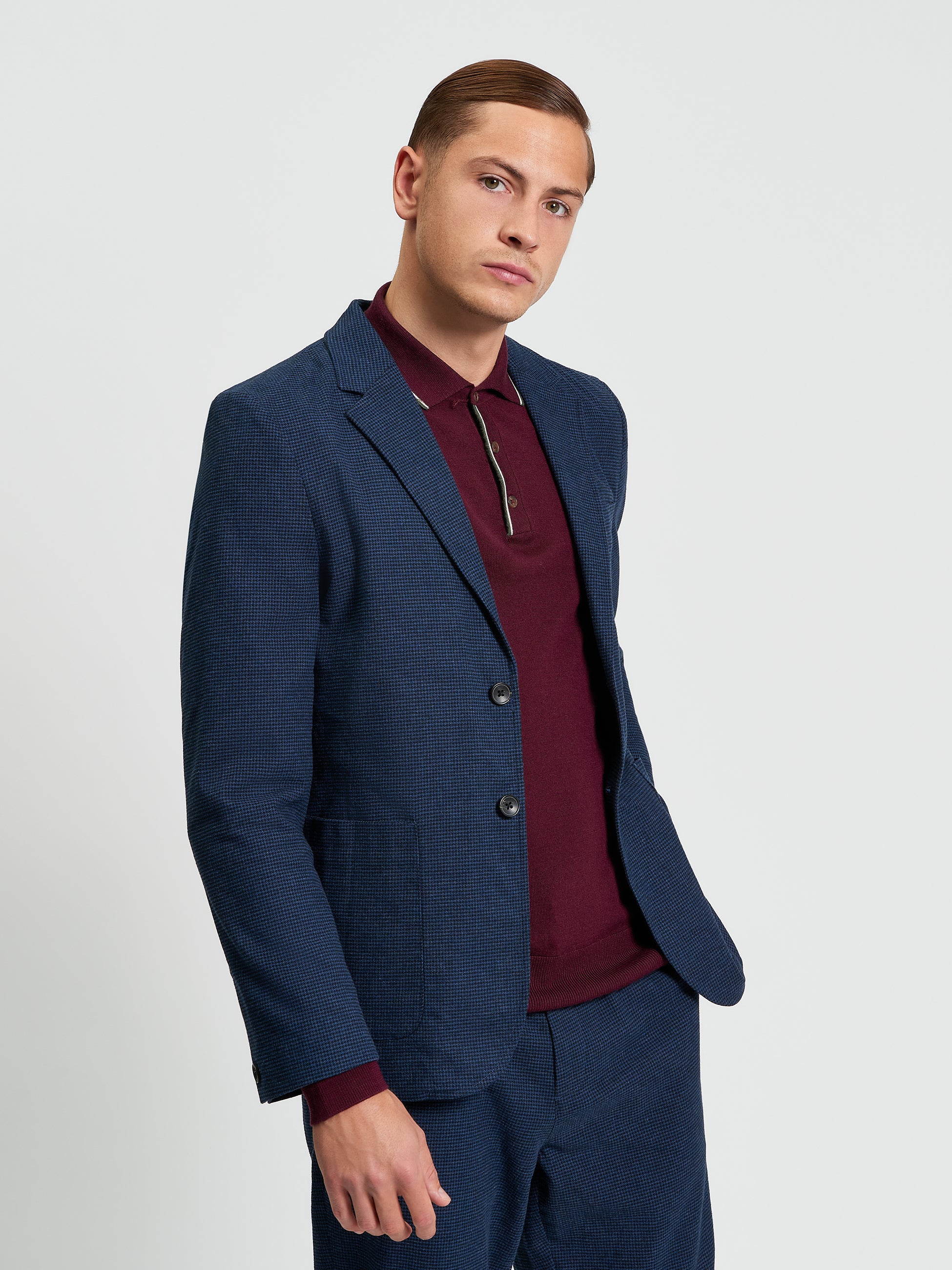 Puppytooth Blazer - Marine - Front