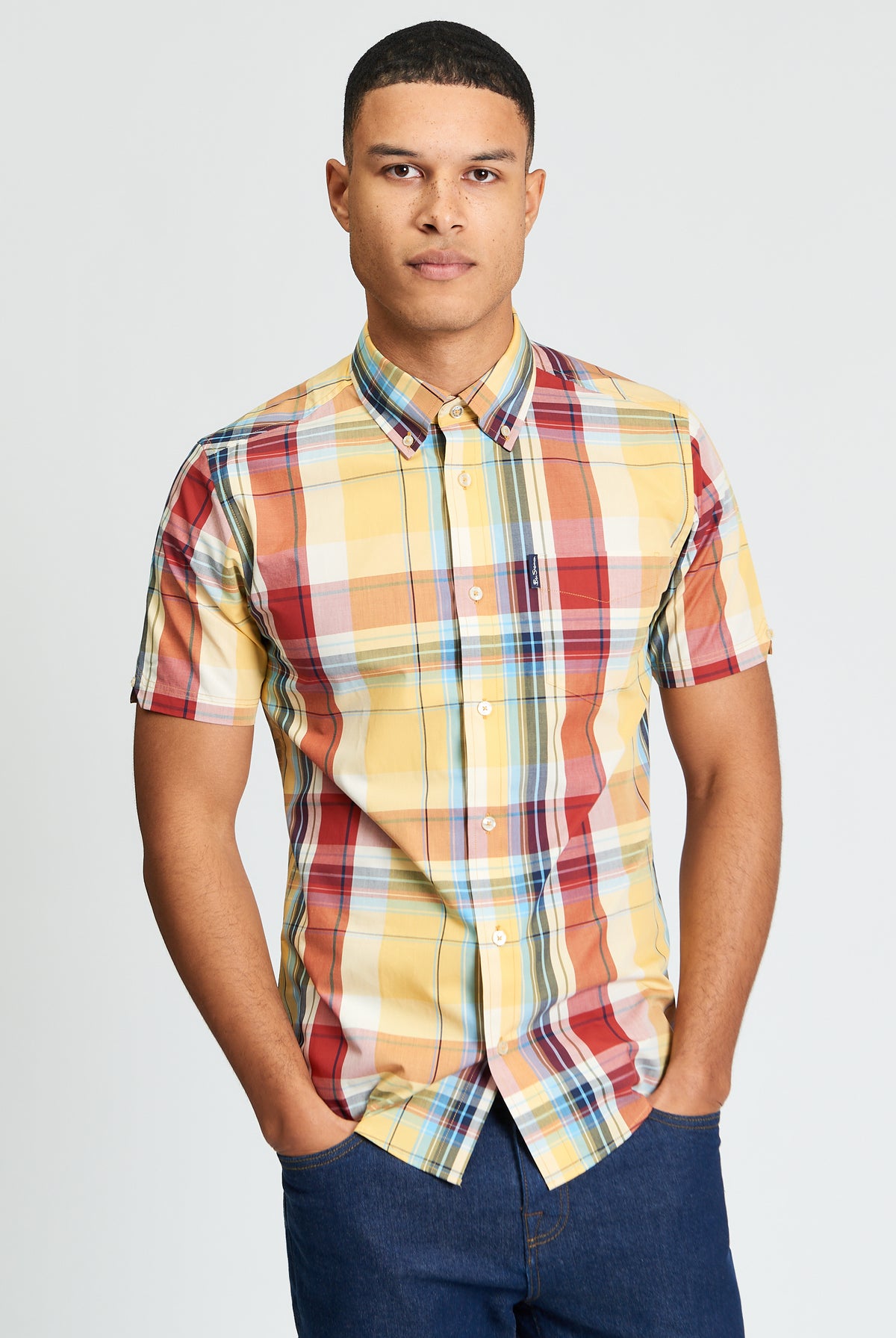Short Sleeve Oversized Check Shirt - Zest - Styled