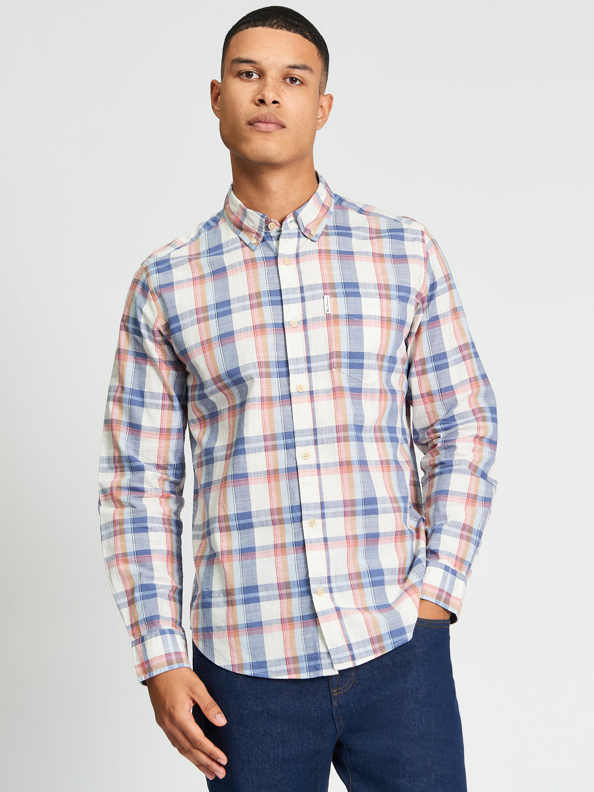Irregular Check Shirt by Ben Sherman, featuring a modern plaid pattern and contemporary fit for everyday style.