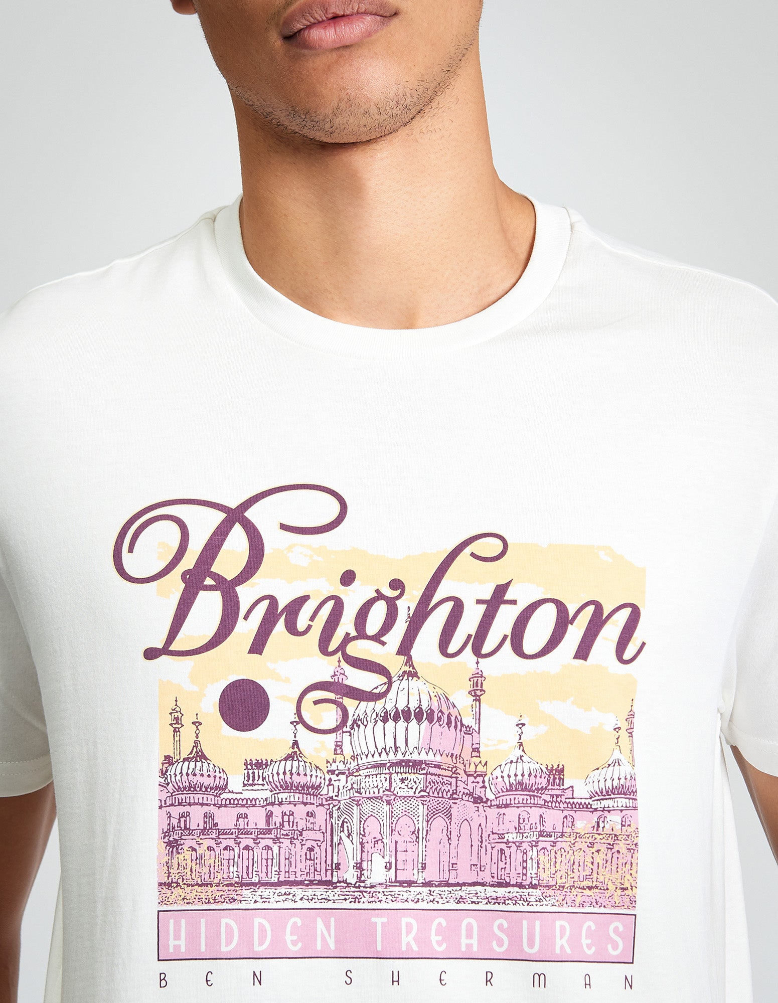Hidden Treasures Tee β Brighton-inspired graphic on a soft white tee by Ben Sherman.