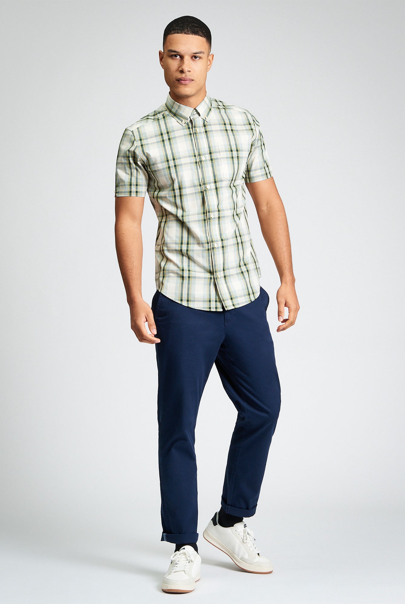 Short Sleeve Classic Check Shirt - Forest - Mod