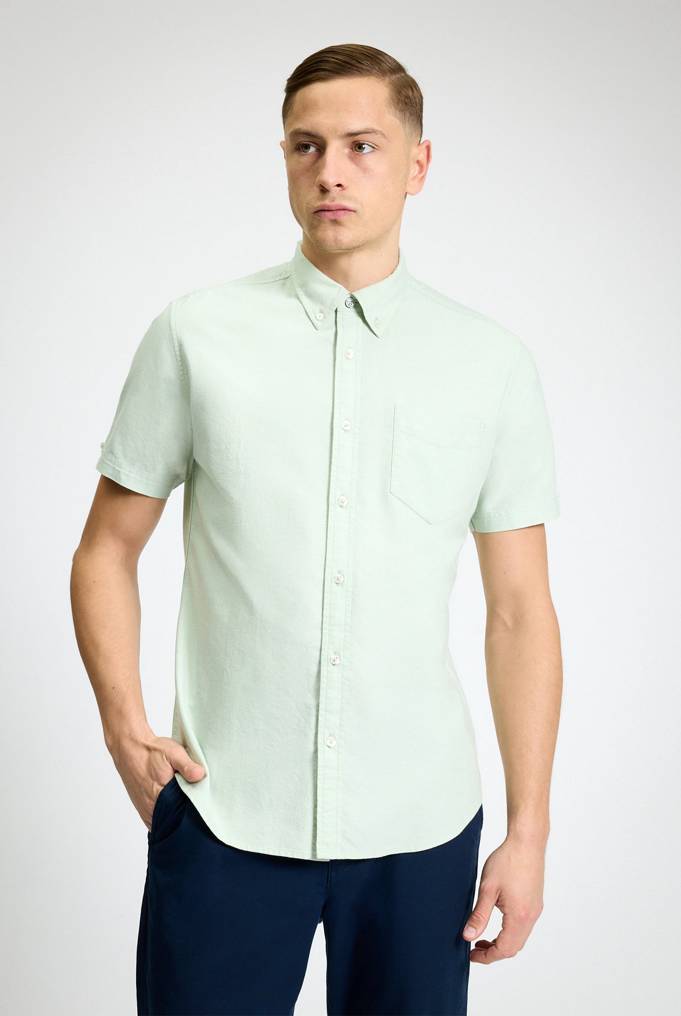 Short Sleeve Signature Oxford Shirt - Pistachio - Styled
