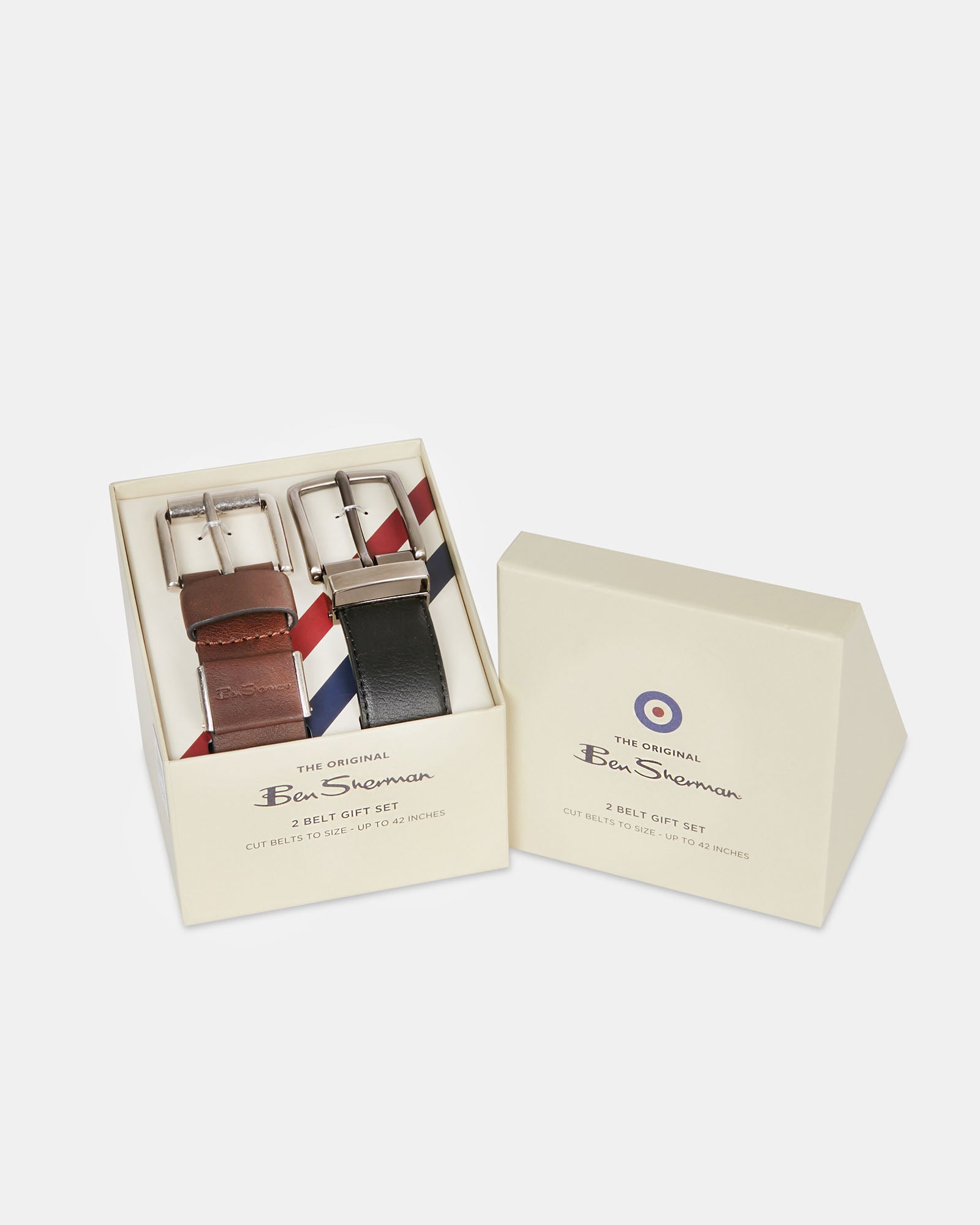 Two Belt Gift Pack – Ben Sherman presentation box with brown and black belts.