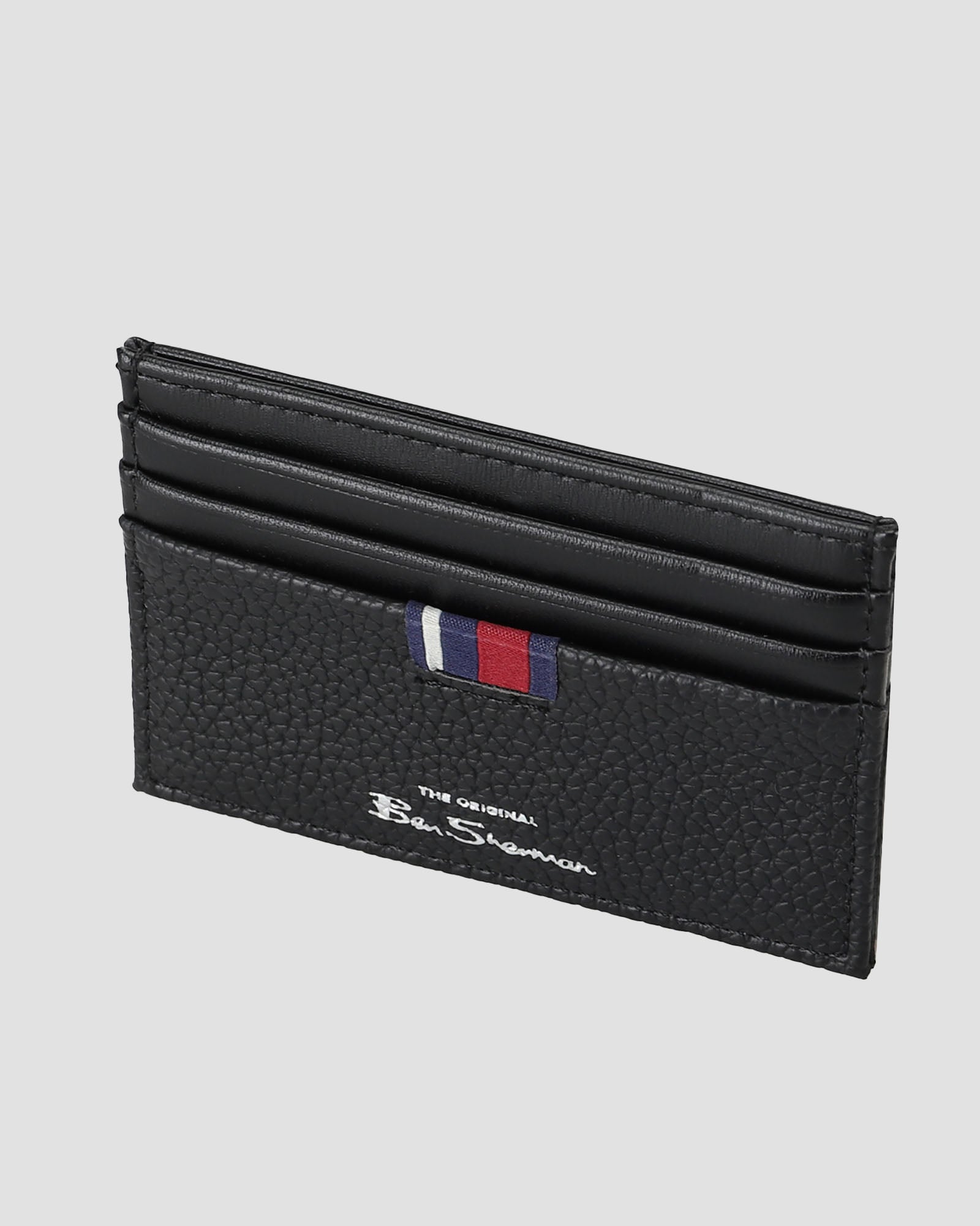 FORMAL BELT & CC GIFT SET – black leather card holder featuring multiple slots.