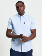 Signature Oxford Short Sleeve Shirt - Light Blue - Back View