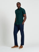 Signature Oxford Short Sleeve Shirt - Dark Green - Full Length View