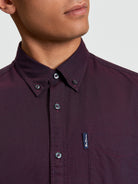 Signature Oxford Long Sleeve Shirt - Dark Wine - Detail View
