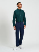 Signature Oxford Long Sleeve Shirt - Dark Green - Full Length View