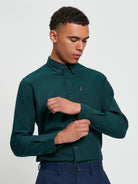 Signature Oxford Long Sleeve Shirt - Dark Green - Front View