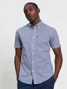 Gingham Check Short Sleeve Shirt Dark Blue