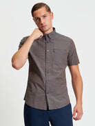 Signature Gingham Short Sleeve Shirt - Bronze - Front