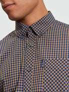 Signature Gingham Long Sleeve Shirt - Bronze - Detail View