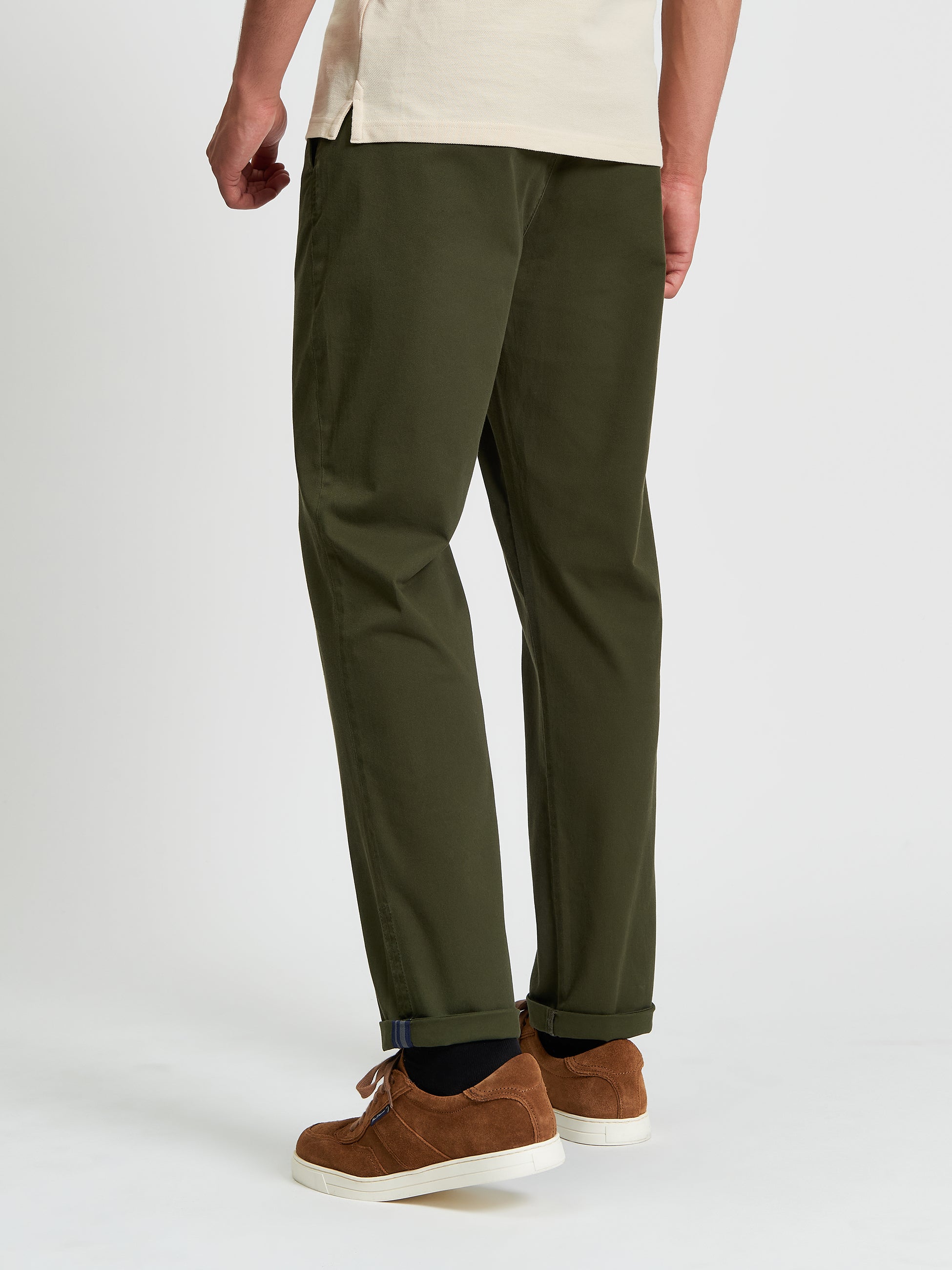 Signature Slim Stretch Chino - Khaki - Back View