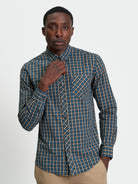 Signature House Check Long Sleeve Shirt - Teal- Front View