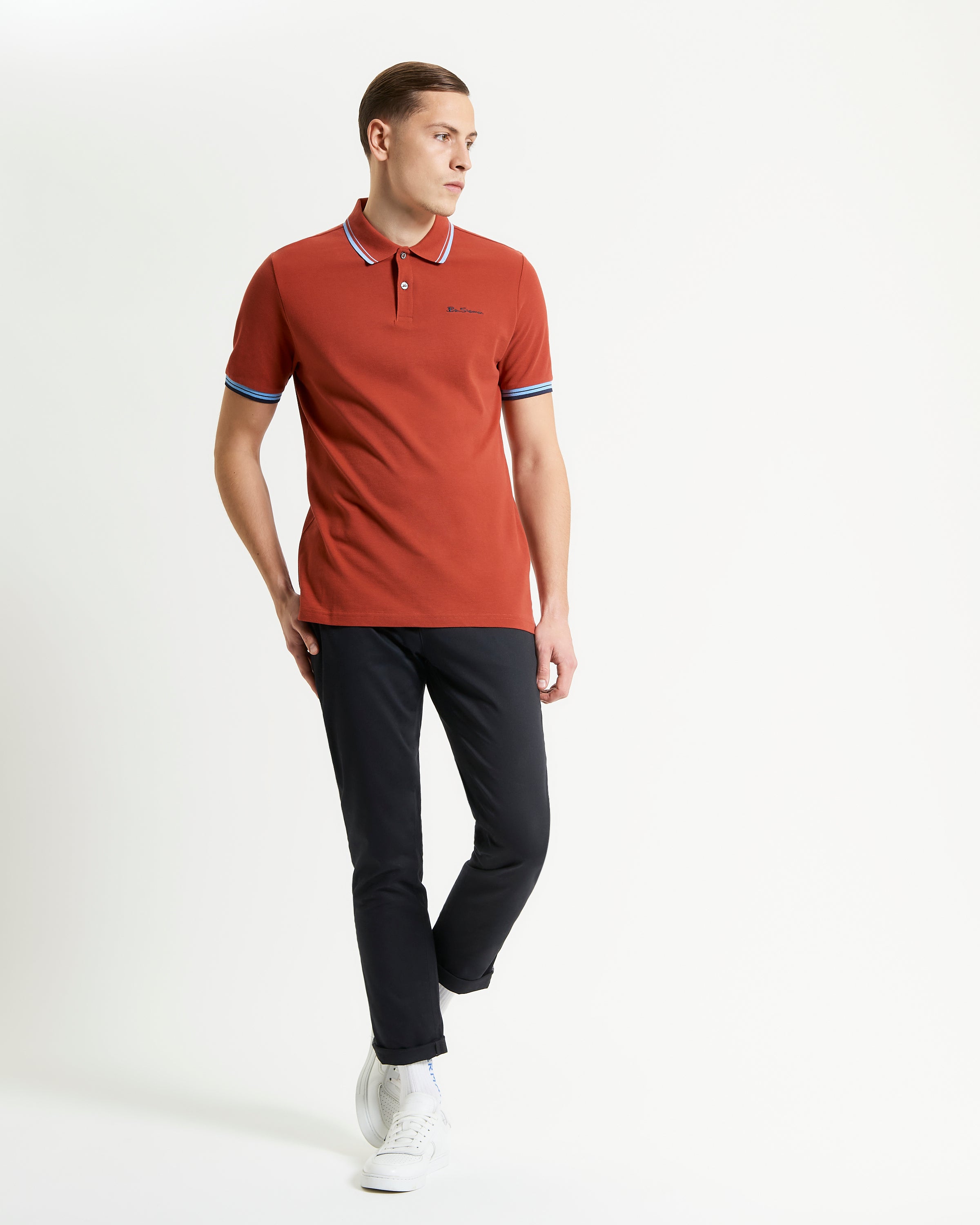 Signature Pique Polo – Red – Regular Fit with Contrast Detailing by Ben Sherman