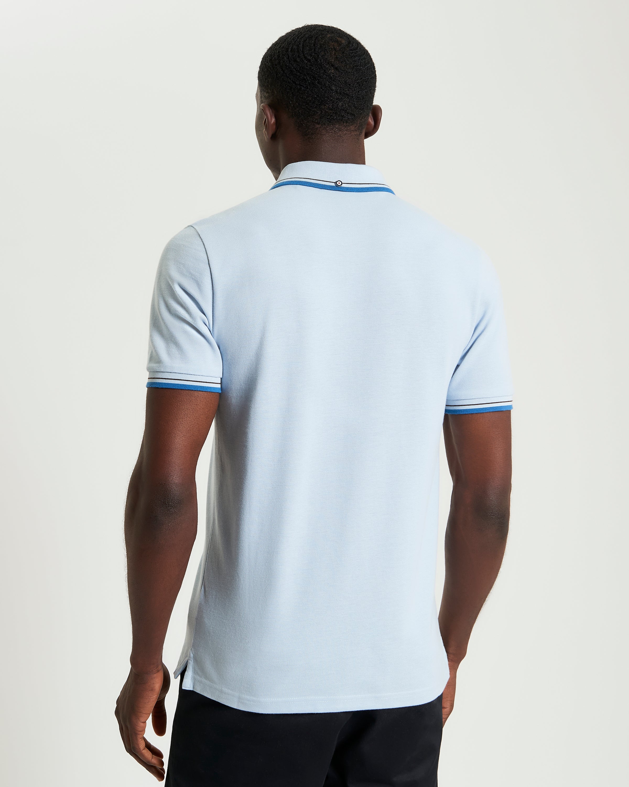Signature Pique Polo – Light Blue Regular Fit with Contrast Detailing