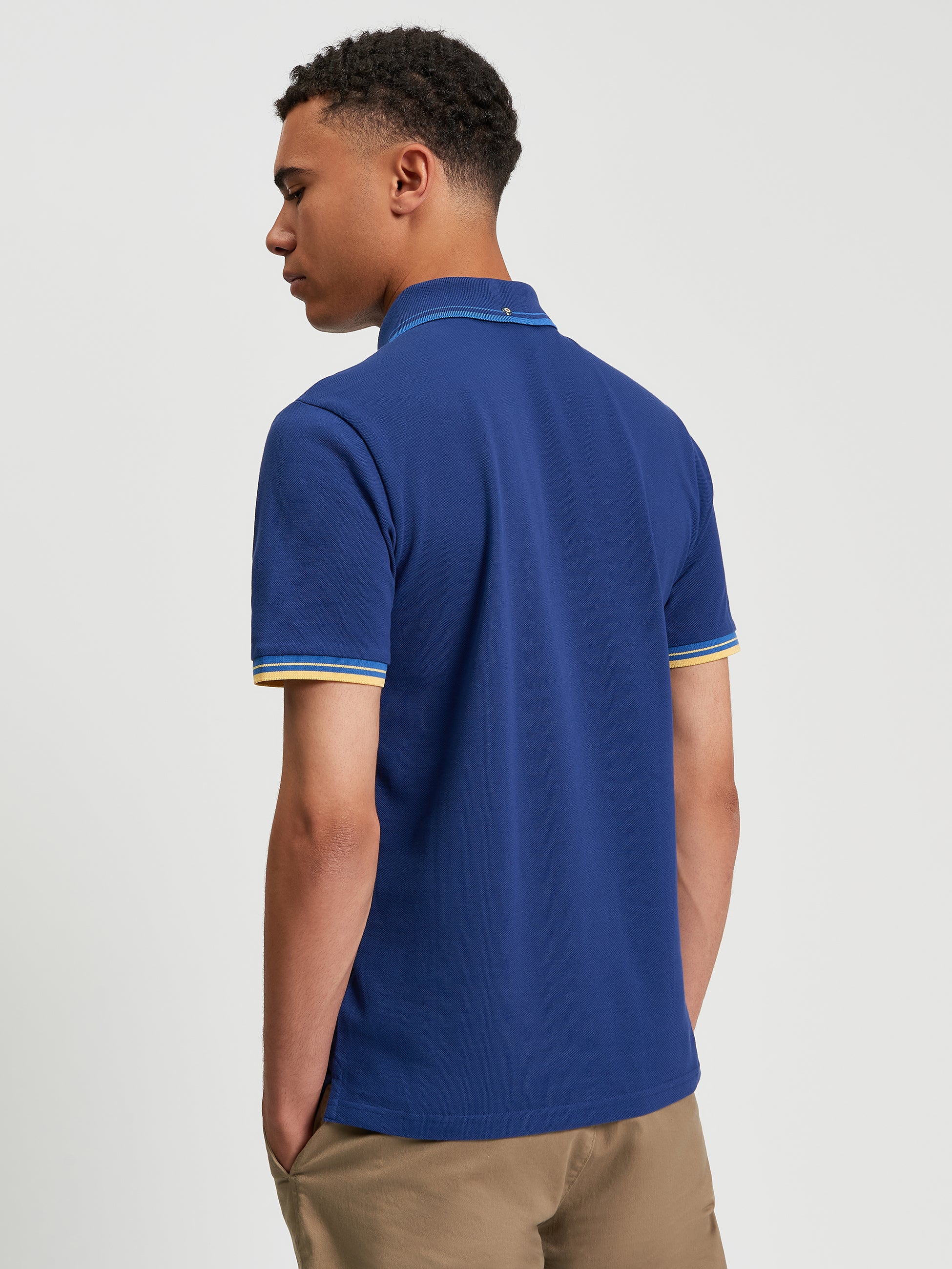 Signature Pique Polo - Blue - Back View