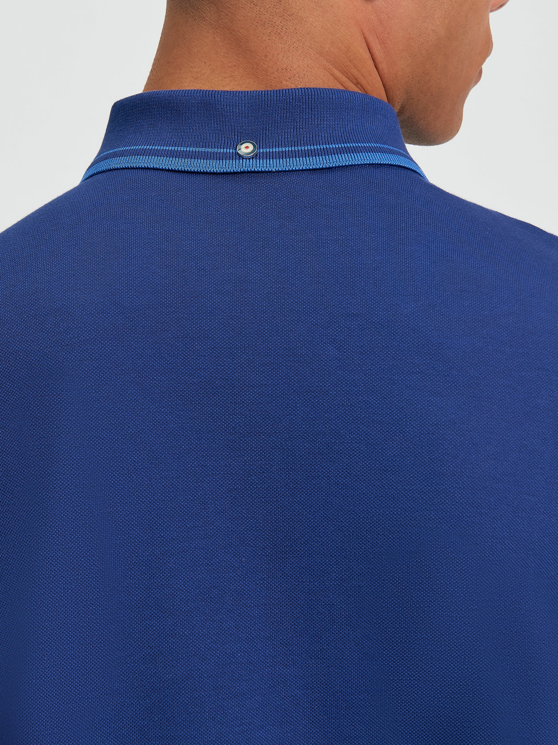 Signature Pique Polo - Blue - Full Length View