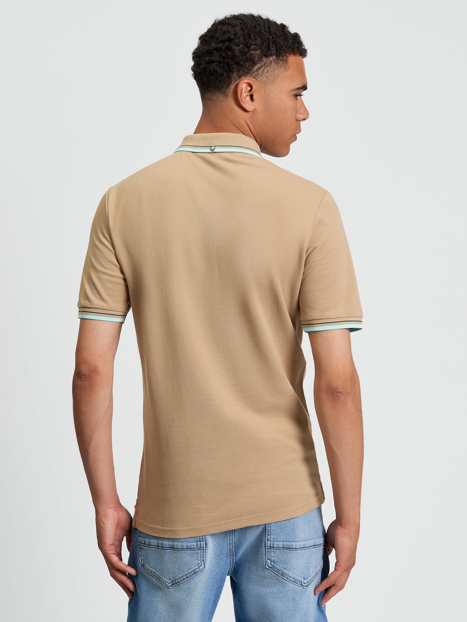 Signature Pique Polo - Sand - Back