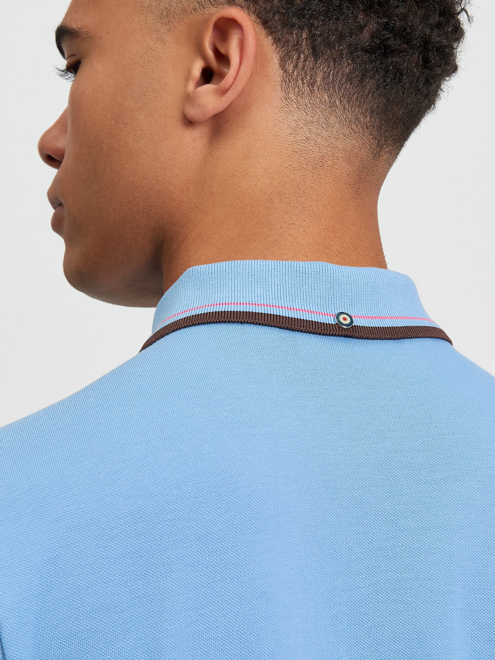 Signature Pique Polo - Pale Blue - Detail View