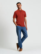 Signature Pique Polo - Burnt Orange - Full Length View